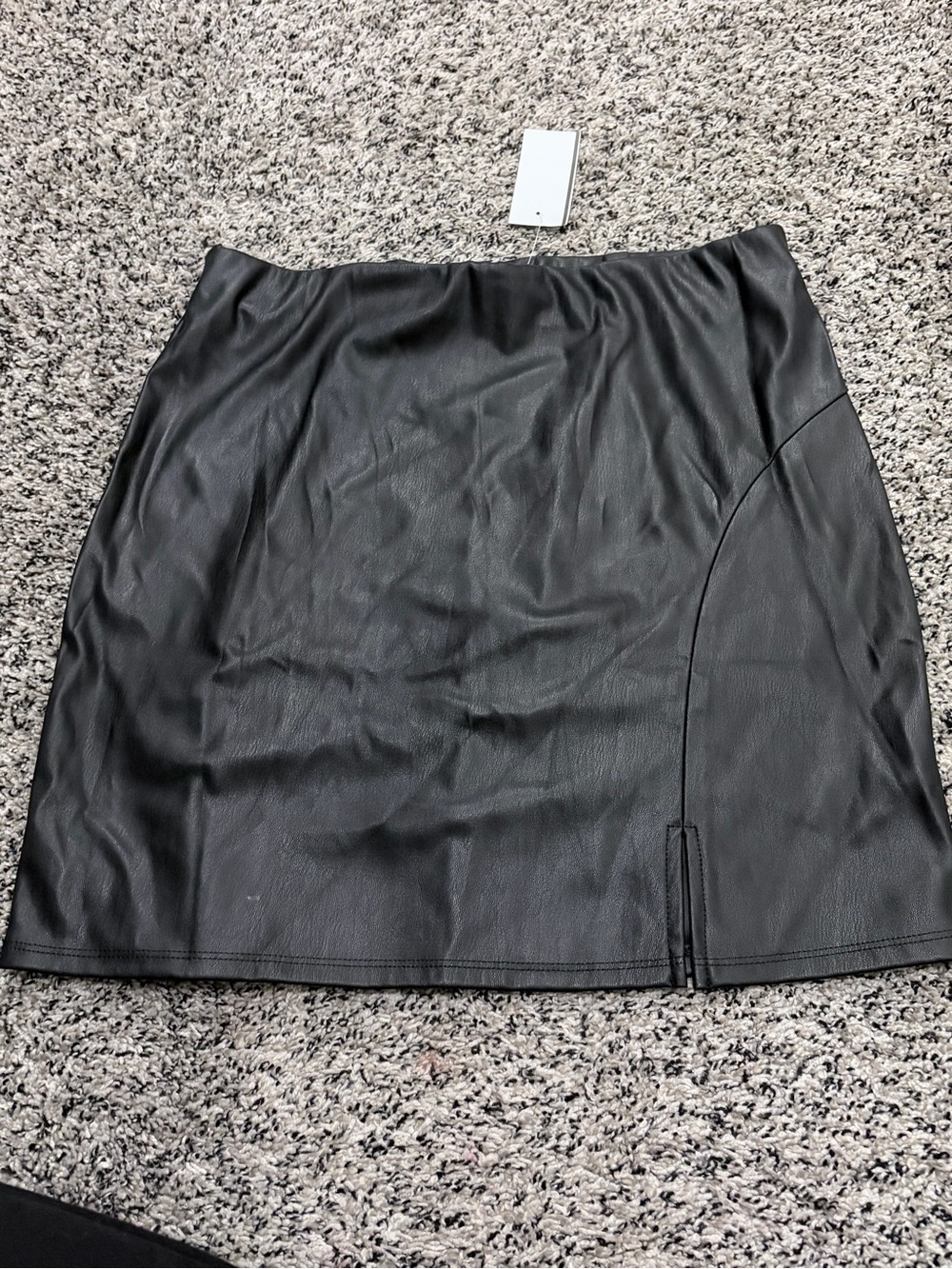 Papaya Black Faux Leather Mini Skirt